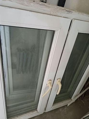 Plastik (PVC) ikiqat açılan pəncərə bloku - Material: ağ PVC profil -