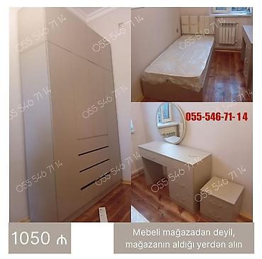 Yataq otağı mebel dəsti Tərkibi: - Geniş üçqapılı dolab: üst