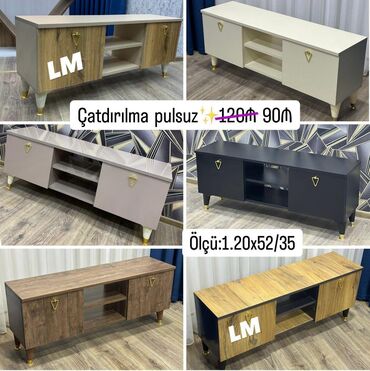 Düz TV altlığı, Polkalı, Laminat