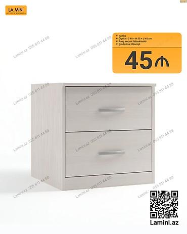 Tumba – 2 çekmecəli komod - Ölçülər: Dərinlik 40 sm × Hündürlük 50 sm