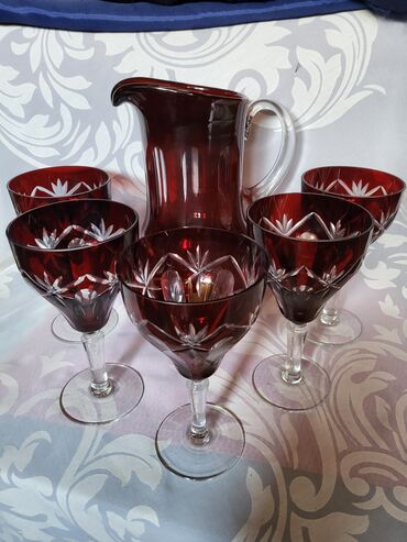 Kuhinjski setovi: Servis kristal za vino,rucno graviran 60,70te god. Servis — 5