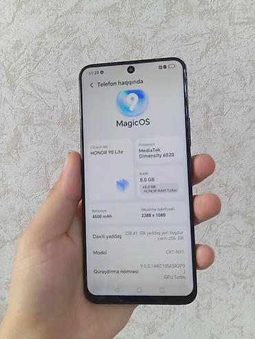 Mobil telefonlar: Honor 90 Lite, 256 GB, rəng - Qara, Zəmanət, Düyməli, Sensor — 4