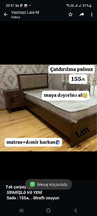 210: *Tək çarpayı*👑 _*SİFARİŞLƏ VƏ YENİ*_ *Sadə : 155₼* — 1