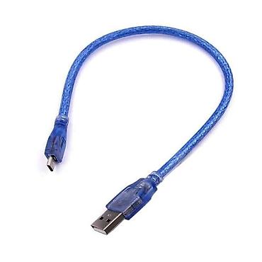 Mikro USB Data Kabeli – 30 sm - Bir ucu: USB Type-A erkək - Digər