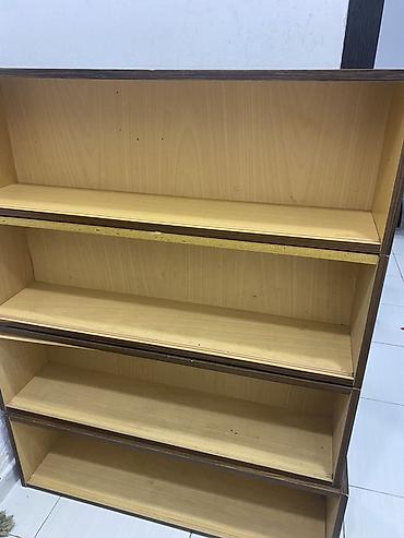 taxta rəf: Açıq rəngli taxta kitab rəfi, 8 ədəd - Material: laminat/LDSP taxta — 1