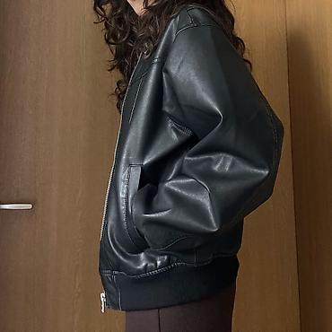 pull and: Кожаная куртка, Классическая модель, Оверсайз, S — 4