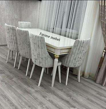 fatime mebel: Qonaq otağı üçün, Yeni, Açılan, Dördbucaq masa, 6 stul — 1