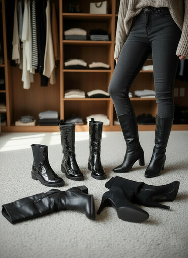 Ботинки и ботильоны: Женские осенне‑зимние сапоги и ботильоны — набор из нескольких пар — 6