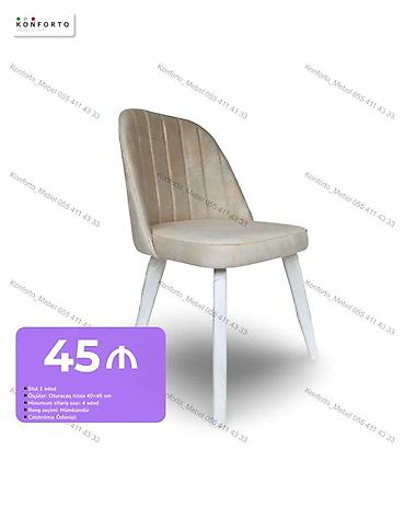 Mebel: Yumşaq oturacaqlı yemək/otaq stulu - Model: Stul (1 ədəd) - Ölçülər — 1