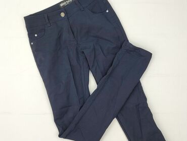 niebieskie sukienki plus size: Spodnie materiałowe damskie, rozmiar XS
