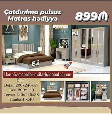 malazya mebeli: Yataq otağı mebel dəsti Qiymət: 899₼ Çatdırılma pulsuz. Matras — 1