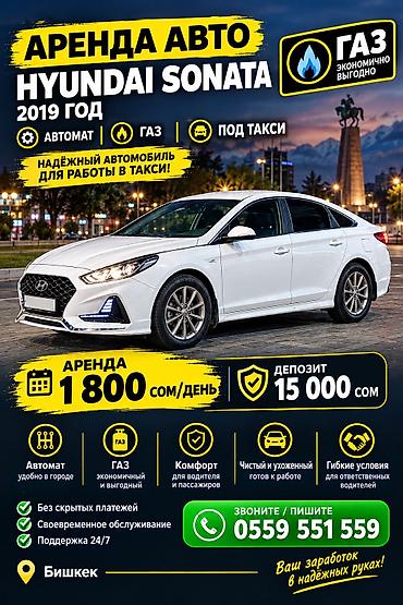 тепкич жасоо: Ижарага берем Hyundai Sonata такси үчүн, Күнүмдүк, | Күрөө — 1