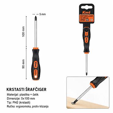 KMT Odvijač sa ručkom za masažu 2308938 Krstasti šrafciger PH2