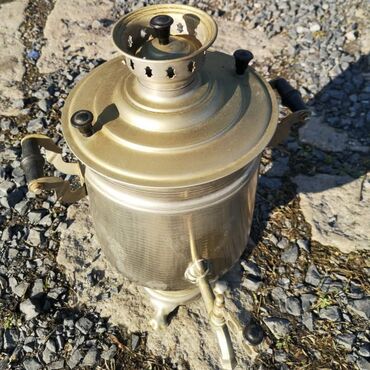 Samovarlar: Klassik kömür/odunla işləyən samovar - Material: metal korpus — 8