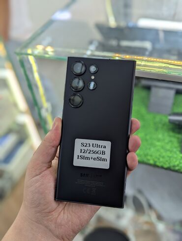 продажа сломанных телефонов: Samsung Galaxy S23 Ultra, Б/у, 256 ГБ, цвет - Черный, В рассрочку, 1 SIM, eSIM