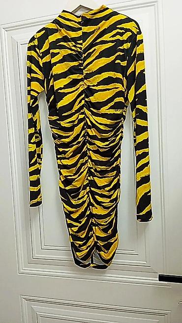 Женская одежда: Zolaqlı zebra printli qadın donu - Rəng və naxış: sarı-qara zebra — 1