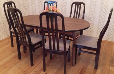 Yataq otağı dəstləri: Masa dəsti stol stul satılır 190₼ Masa açılır.6 oturacaqlıdır.Ünvan