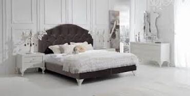 двуспальные кровати фото и цена: Спальный гарнитур, Двуспальная кровать, Шкаф, Комод, цвет - Белый, Б/у