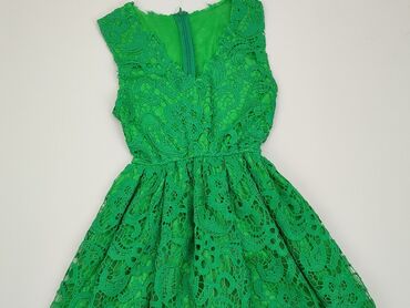 zielona welurowa sukienki: Sukienka, S, stan - Bardzo dobry