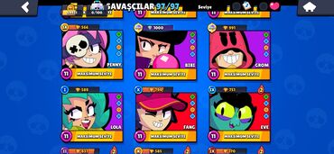 Açıqcalar: Brawl Stars hesabı - Kupa: 64 931 - Qızıl: 64 931 - Kristal/daş: 1 — 9