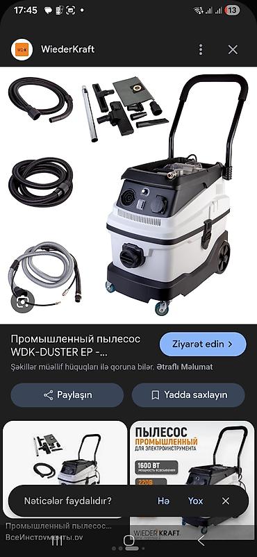 iş alətləri: WiederKraft WDK-DUSTER EP sənaye tozsoranı - Güclü sorucu sistem — 1