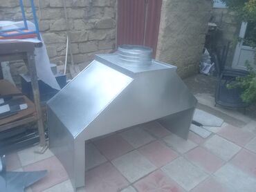 Havalandırma sistemləri: Qalvaniz metal manqal üçün tüstü sorucu və bacalı başlıq Təsvir: - — 3