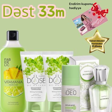 klassik qadin pencekleri: FABERLIC ətir və bədən baxımı dəstləri 1) Dəst – 33 m - Vitamania