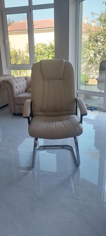 Ofis oturacaqları: Ofis qonaq/kreslo stulları – bej rəng - Model: cantilever tipli ofis — 2
