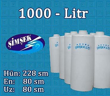 Baklar və çənlər: ŞİMŞEK LTD plastik su çənləri Həcm variantları: - 1000 litr (ölçü 1) — 27