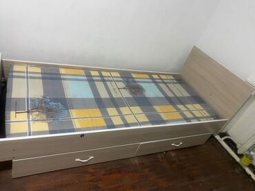 детский двухъярусная кровать: Бир кишилик керебет, Матрасы бар, узуну - 195 см