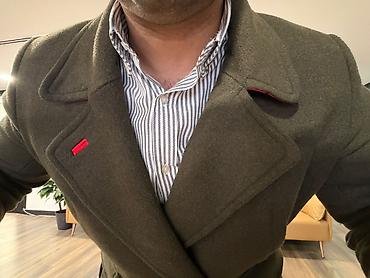 kurtka pilot: Мужское пальто, Zara, 2XL, цвет - Зеленый — 3