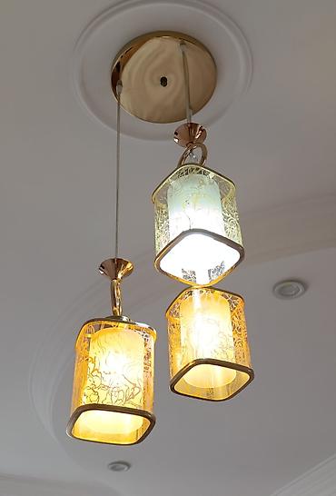 İşıqlandırma: Çılçıraq, 3 lampa, Metal — 1