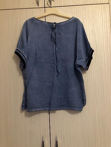 pull and bear: Marions qısaqoll qadın bluzası - Rəng: açıq mavi, denim effekti - Üst — 3
