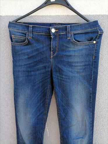 zenske klasicne pantalone nemackoj: Klasicne farmerice taman teksas, mekan teksas sa elastinom M