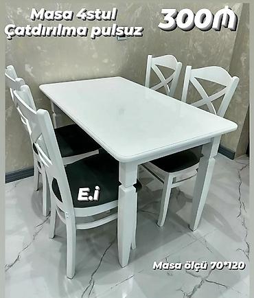 mdf panel: Mətbəx üçün, Yeni, Açılmayan, Dördbucaq masa, 4 stul — 3