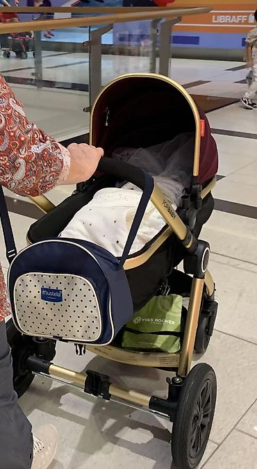 Araba-beşiklər: Uşaq arabası – ForBaby markalı, şassi qızılı rəngdə, qara-bordo — 3