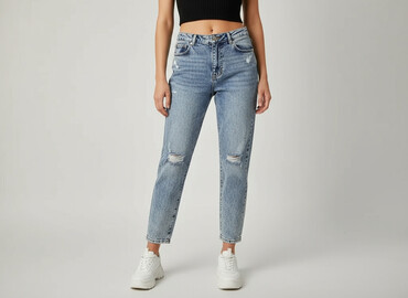 zara mom fit jeans z1975: Jeansy damskie, rozmiar S