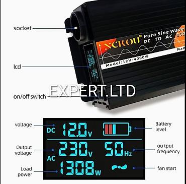 İnverterlər: Yeni Inverter, 3000-5000 Vt, 12 - 220 volt, Ünvandan götürmə, Ödənişli çatdırılma, Rayonlara çatdırılma — 14