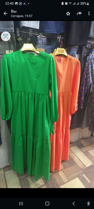 оранжевое платье: Күнүмдүк көйнөк, Туркия, Жай, Узун модель, Зыгыр, Түркчө, 2XL (EU 44)
