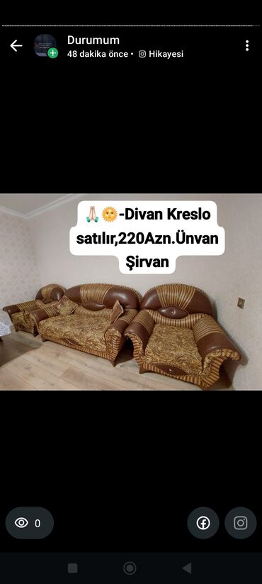 kərə yağı: Divan, 2 kreslo, Bazasız, Açılmayan