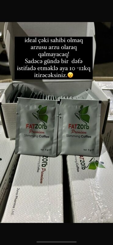 Fatzorb Premium arıqlama qəhvəsi təbii tərkibə malik, çəki atmaq üçün
