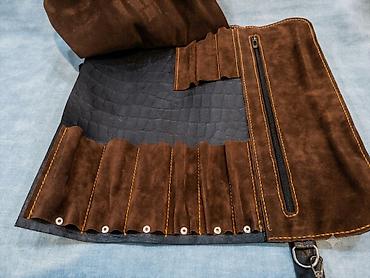alət cantası: Dəri bıçaq/alat çantası – rulon tipli - Material: qalın, teksturalı — 10