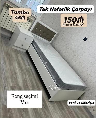mebel satışı: Tək nəfərlik çarpayı – modern dizaynlı, başlıq hissəsi yumşaq — 1
