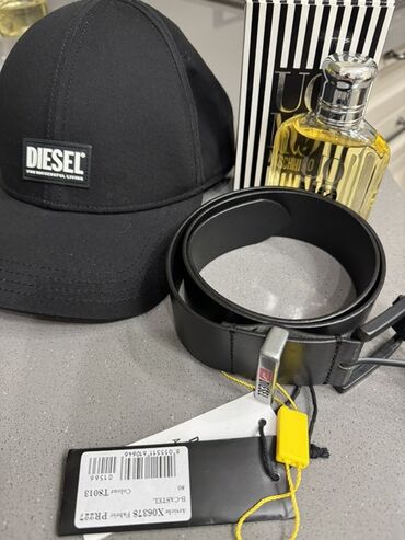 ремень из натуральной кожи крокодила: Мужской головной убор, Diesel, Б/у, цвет - Черный, Самовывоз, Платная доставка