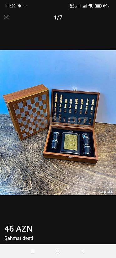 İdman oyunları: Şahmat desti.icinde içki qabı və rumkalar. yenidir — 6
