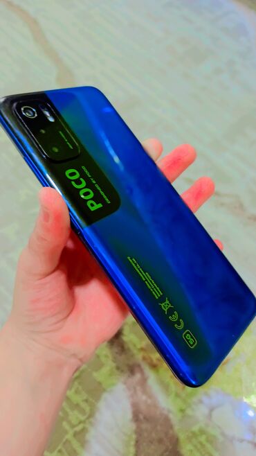беловодское телефон: Poco M3 Pro 5G, Колдонулган, 64 ГБ, түсү - Көк, 2 SIM