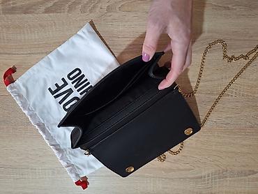 Torbe: Love Moschino crna original torbica s lančićem Prelepa crna elegantna — 5