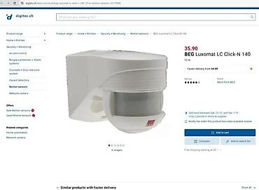 sliku: B.E.G. LUXOMAT LC – spoljašnji PIR senzor pokreta, ugao detekcije 140° — 6