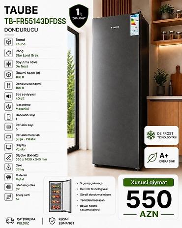 Yeni 1 qapılı Taube Soyuducu Satılır, rəng - Boz