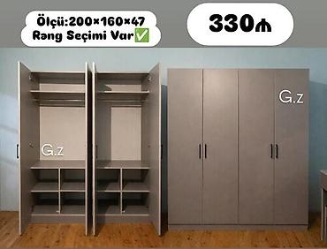 hamam asılqan: Üç qapılı geyim dolabı - Ölçü: 200 × 160 × 47 sm - Rəng seçimi var - — 1